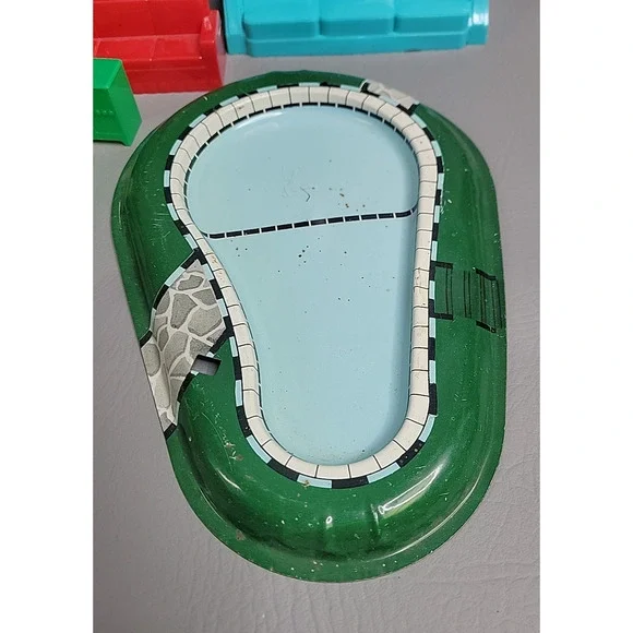 Vintage Tin Litho Ranch Style Metal Dollhouse T Cohn 1950 Furniture Pool READ - Picture 5 of 16